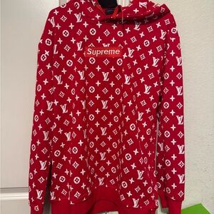 Supreme x Louis Vuitton Red Hoodie